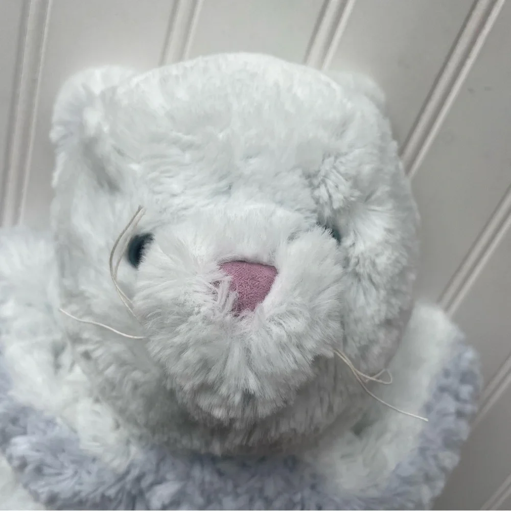 Gund Cozys Cat 11” Plush White Kitten Kitty Floppy Soft Lovey Doll 6058951 Blue